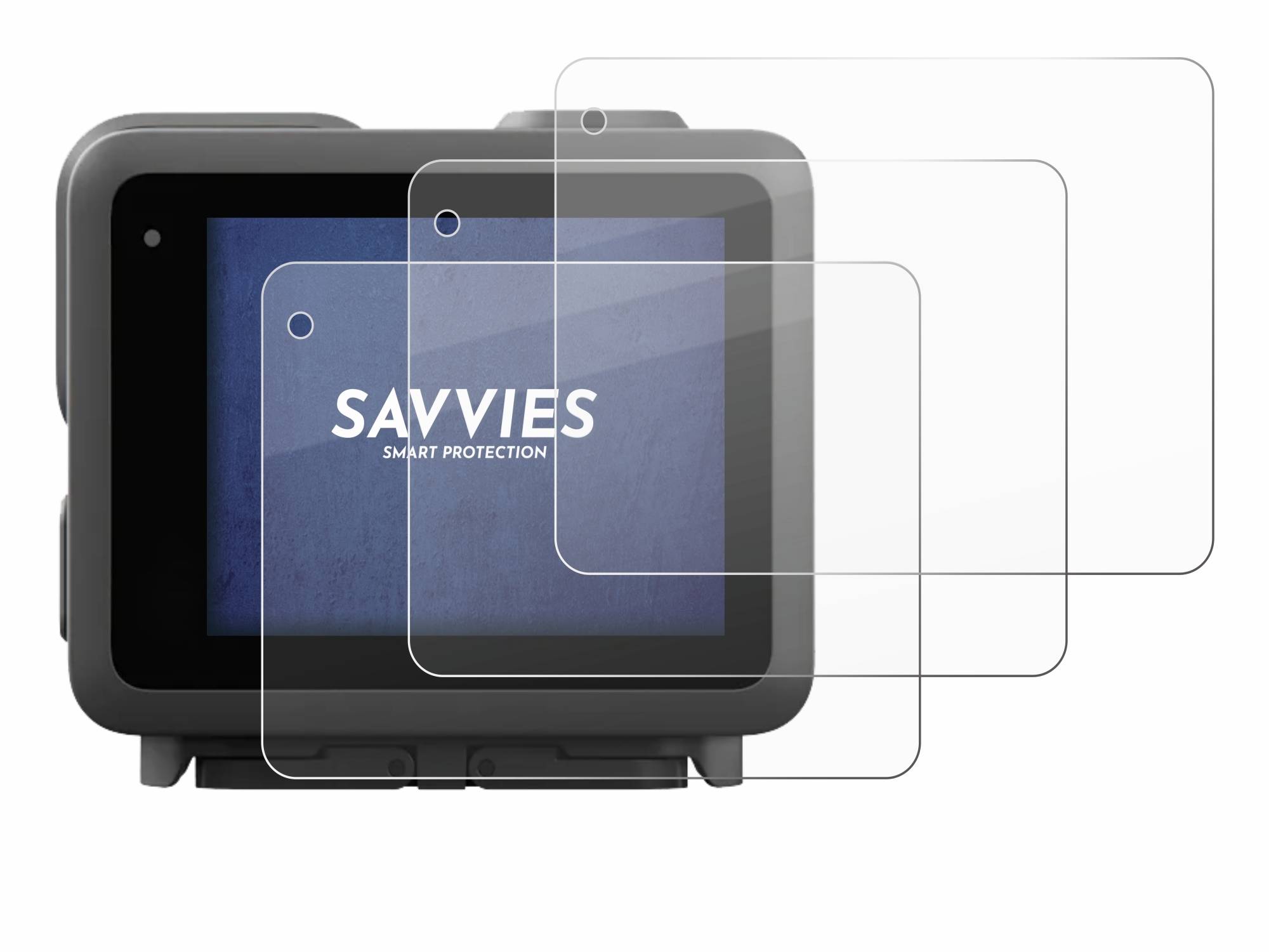 Savvies Smart Glass 3x Flexible Panzer Schutz Glas Folie für GoPro Lit Hero-3