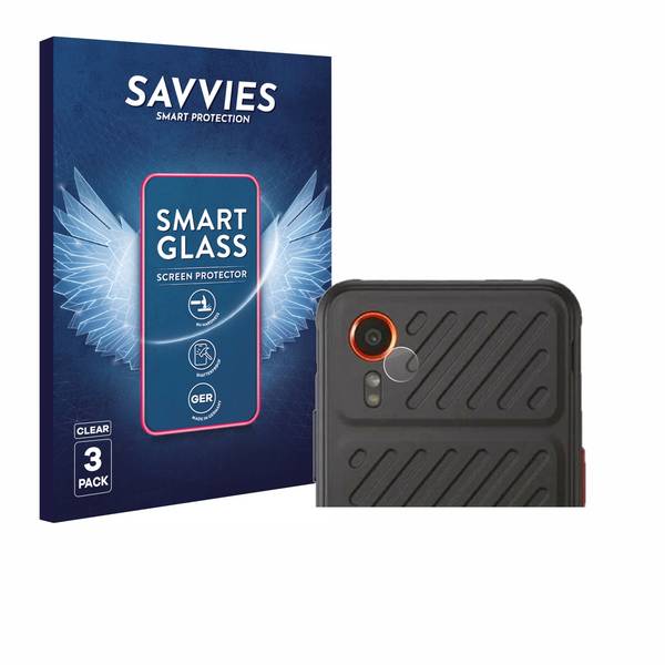 Savvies Smart Glass 3x Flexible Panzer Schutz Glas Folie für Samsung Galaxy XCover 7 (NUR Kameraschutz)
