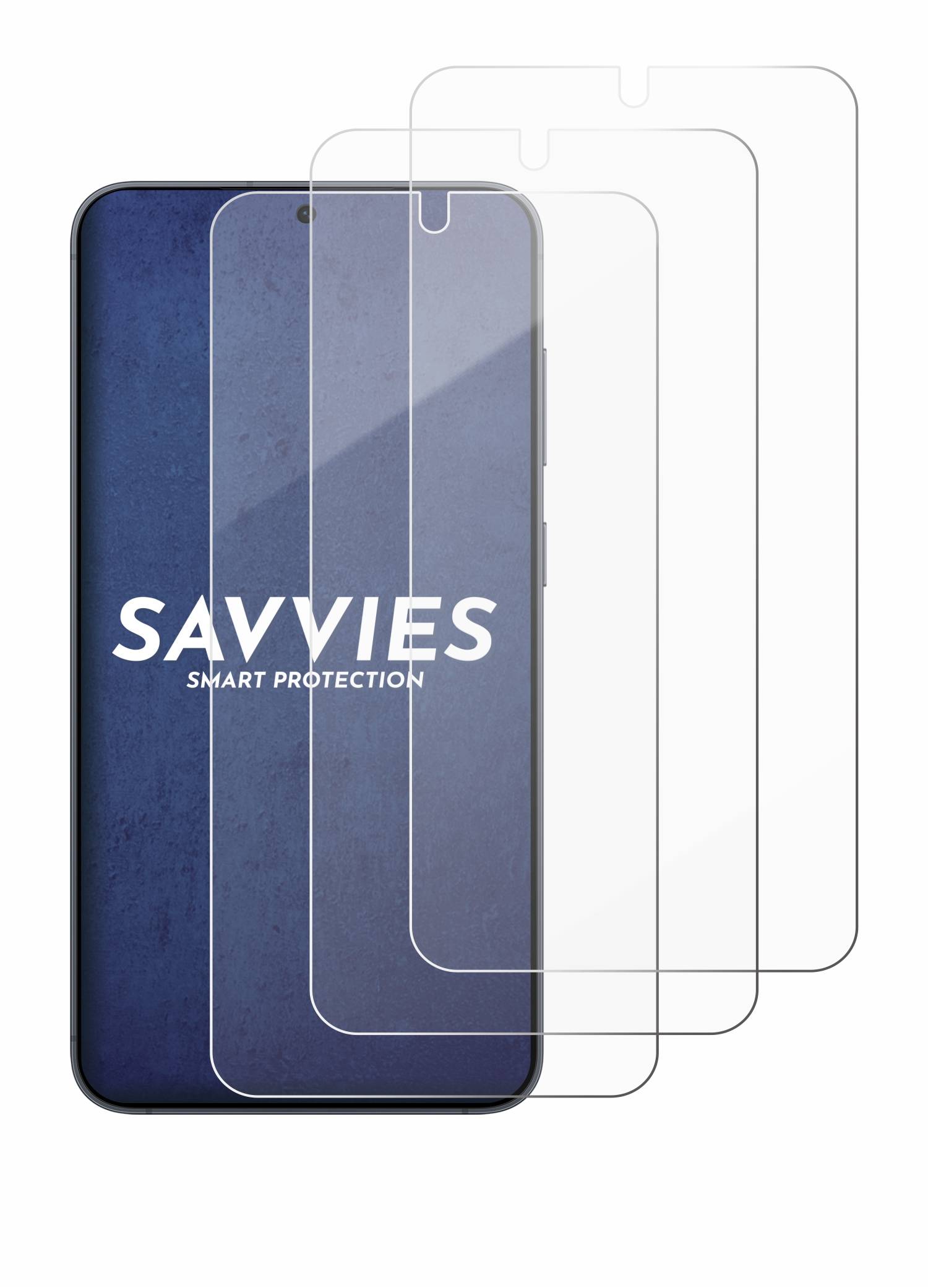 Savvies Smart Glass 3x Flexible Panzer Schutz Glas Folie für Samsung Galaxy S25-3