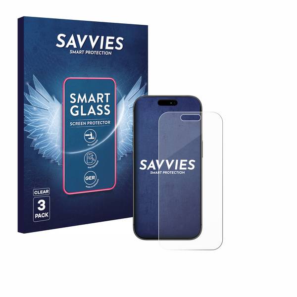 Savvies Smart Glass 3x Flexible Panzer Schutz Glas Folie für Apple iPhone 17 Pro