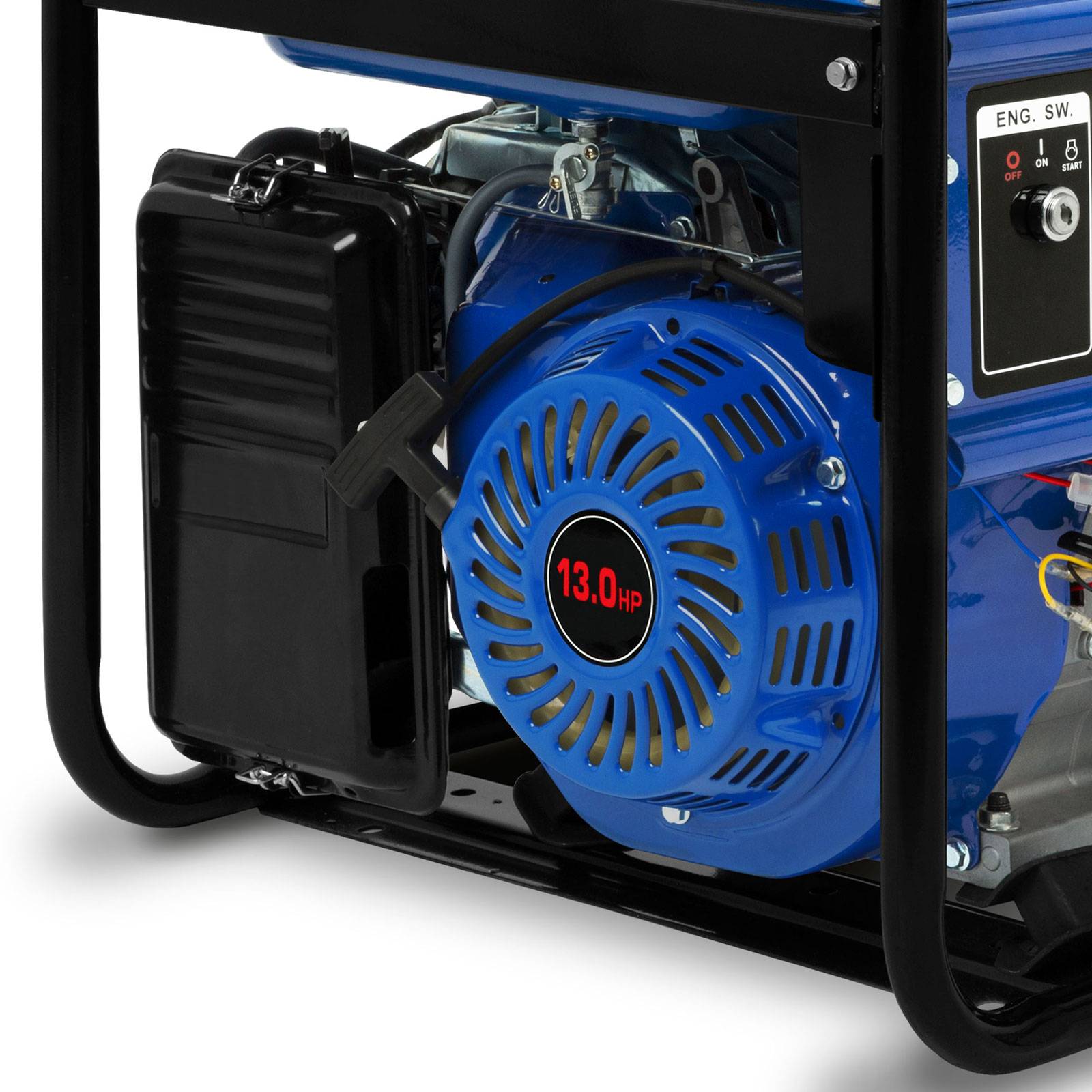 EBERTH 5500W Benzin Stromerzeuger Notstromaggregat mit 13PS 4-Takt Motor, E-Starter, 230V, AVR & Ölmangelsicherung-4