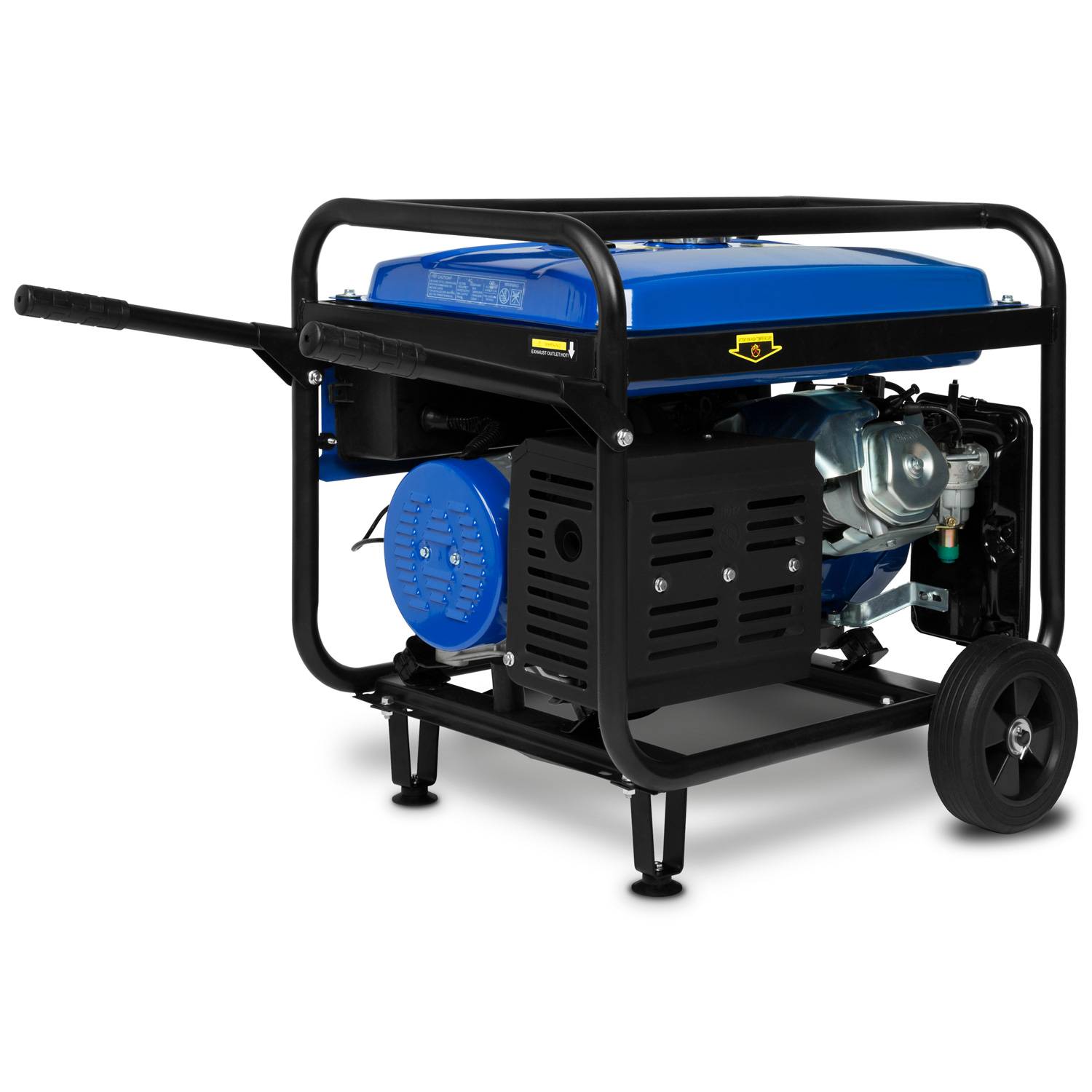 EBERTH 5500 Watt Notstromaggregat Stromerzeuger Fahrwerk E-Start 13 PS Benzin 4-Takt 3-Phasen 1x400V 3x230V 1x12V AVR-1