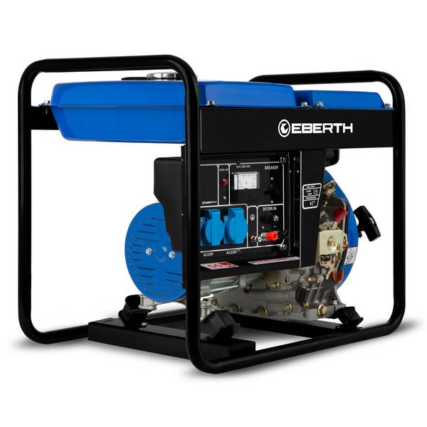 EBERTH 2000 Watt Notstromaggregat Diesel Stromerzeuger 3,8 PS, 4-Takt, 2x 230V, 1x 12V, AVR