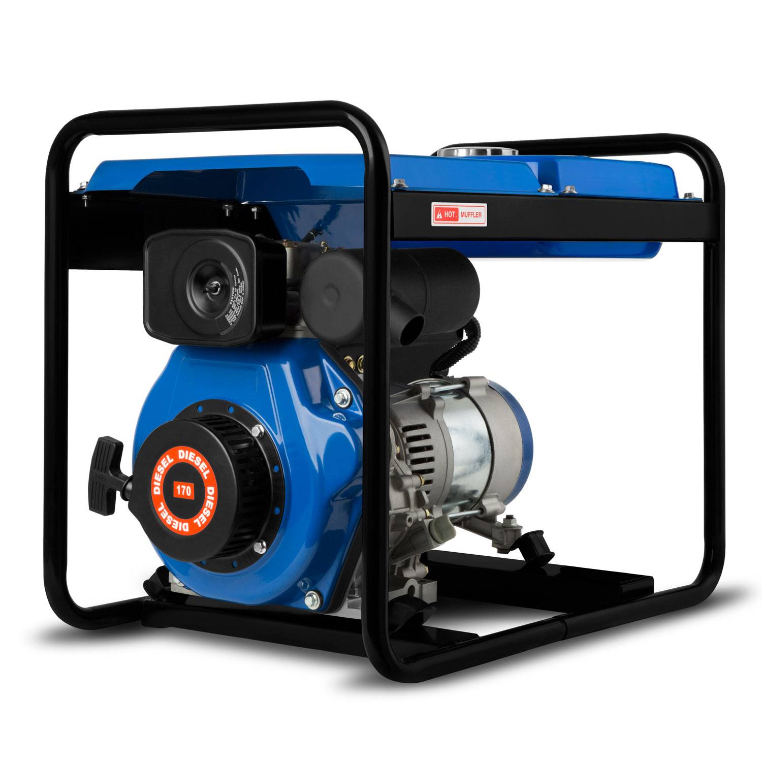 EBERTH 2000 Watt Notstromaggregat Diesel Stromerzeuger 3,8 PS, 4-Takt, 2x 230V, 1x 12V, AVR-2