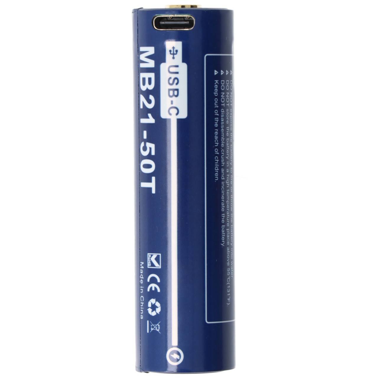21700 Li-ion Akku 5000mAh, 21750, USB-C, max. Entladestrom 25A, 76,8 x 21,2mm-3