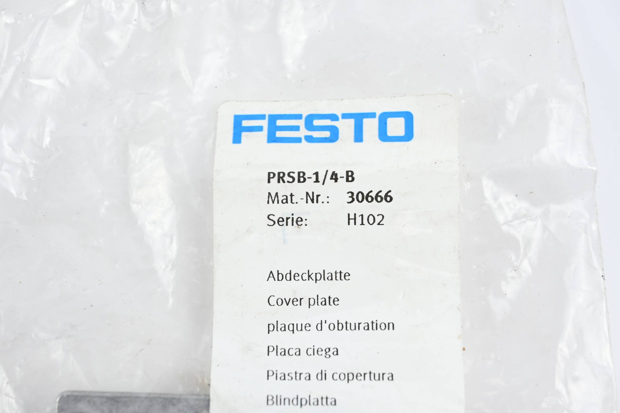 FESTO PRSB-1/4-B, Abdeckplatte, P/n: 30666-2