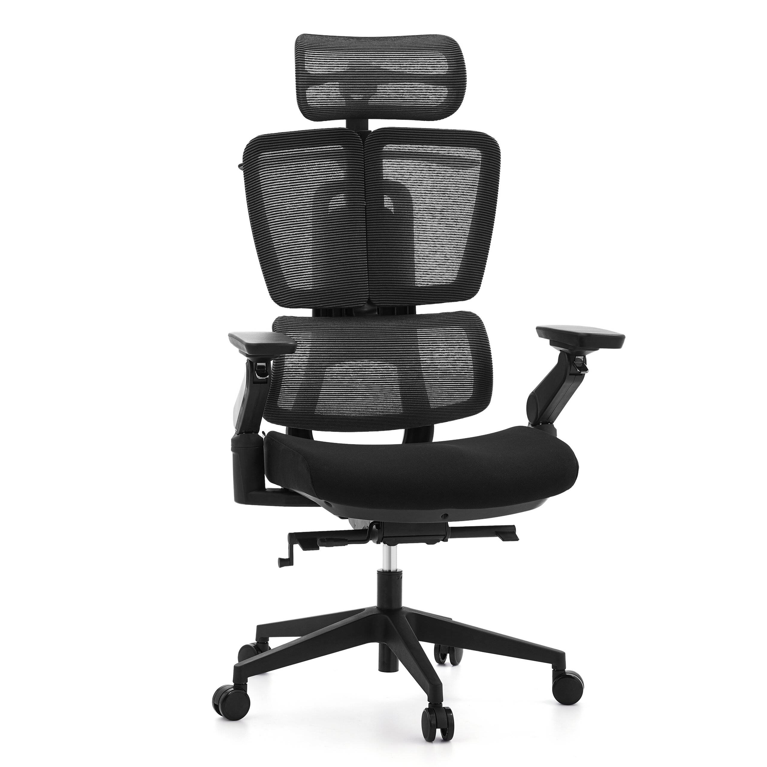 Bürostuhl Chefsessel ERGO U2 FLEX3 Sitz Stoff Rücken Netz schwarz hjh OFFICE-0