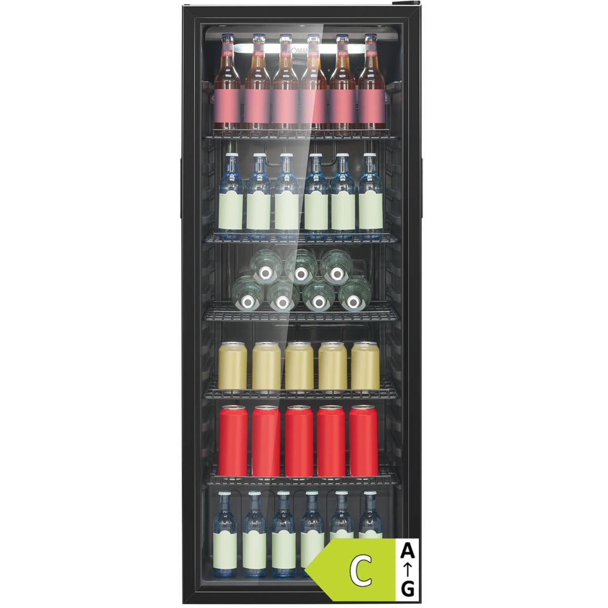Bomann KSG 7292 schwarz Glastuerkuehlschrank 143cm-0