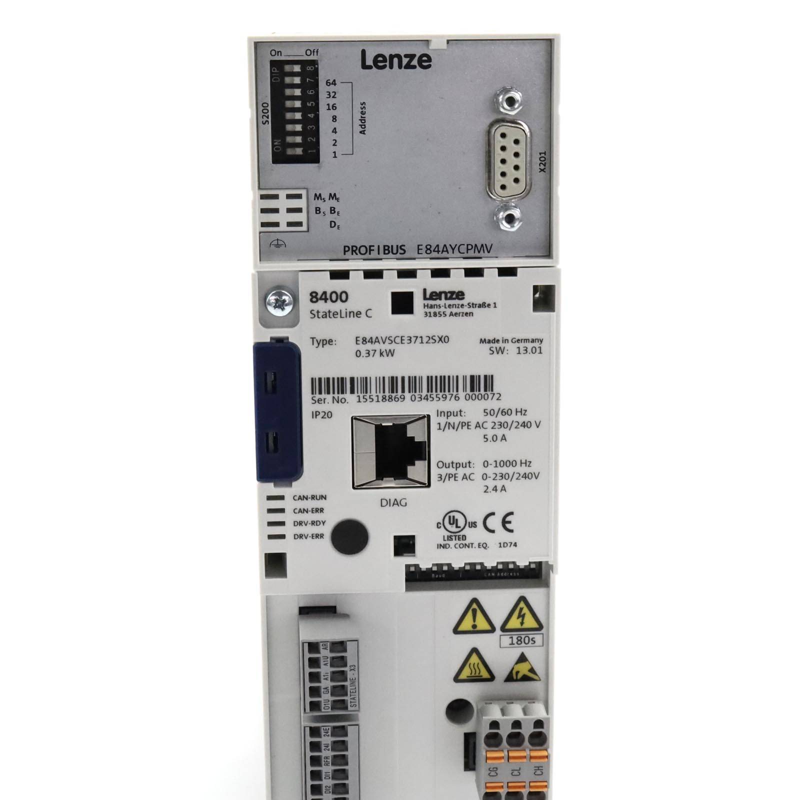 Lenze Inverter Drive 8400 E84AVSCE3712SX0-PMXXX SIE-2