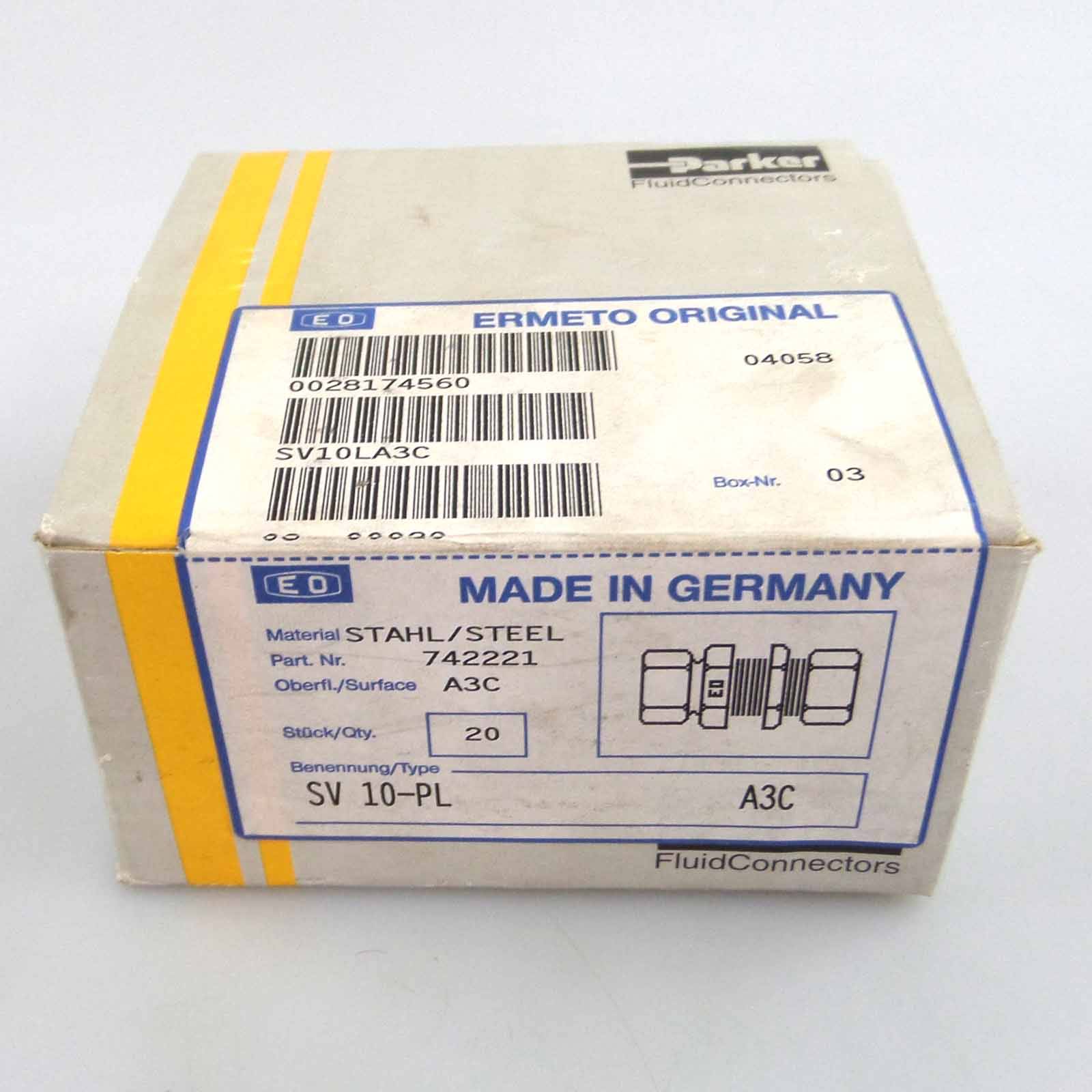 Parker Schottverschraubung SV10LA3C (20Stk.) SIE-1