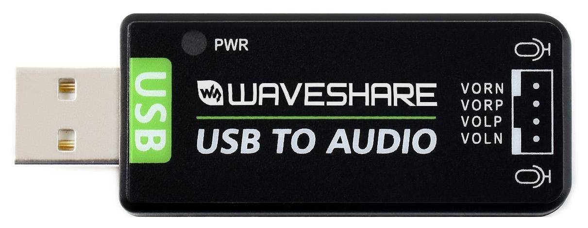 Waveshare USB Sound Card, Stereo Codec, Mikrofon, Lautsprecheranschluss, Abtastraten 8-48kHz-2