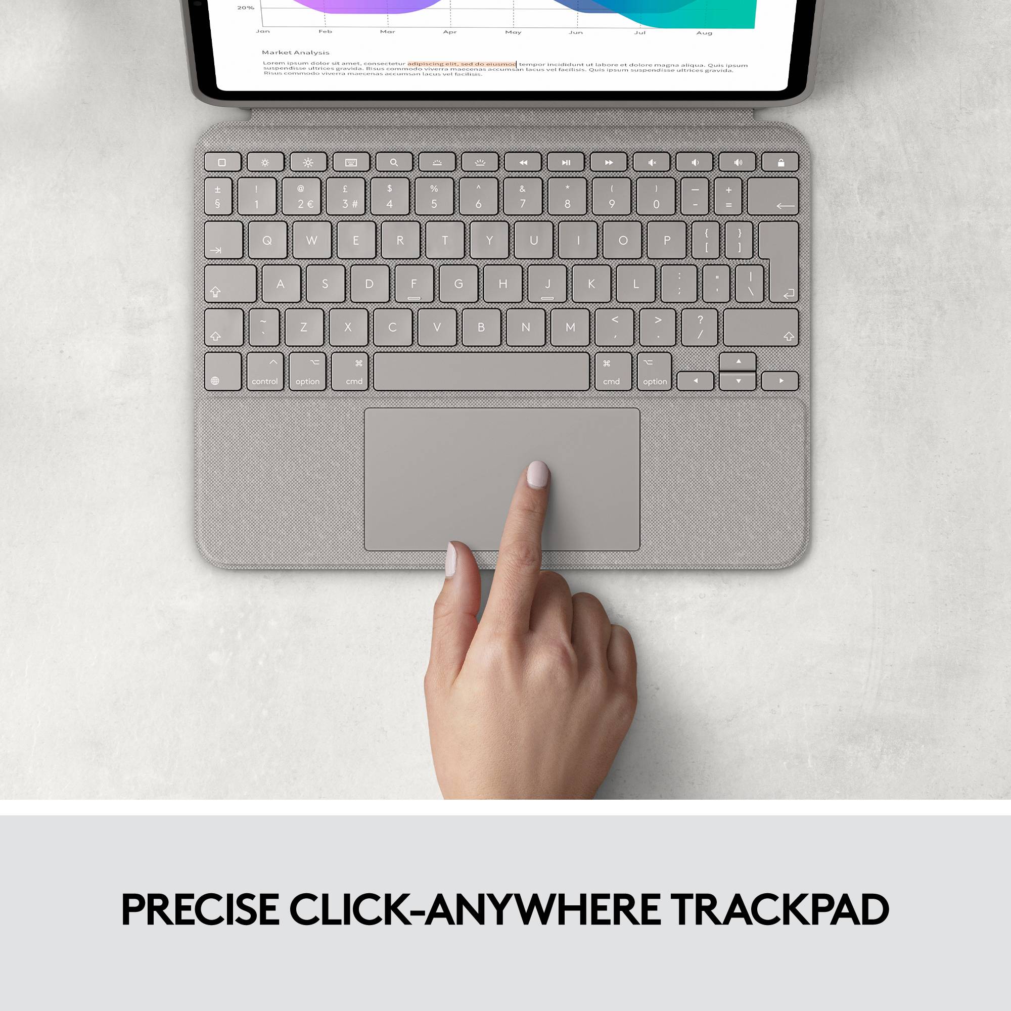 Logitech Combo Touch - Tastatur und Foliohülle - mit Trackpad - hintergrundbeleuchtet - Apple Smart-3