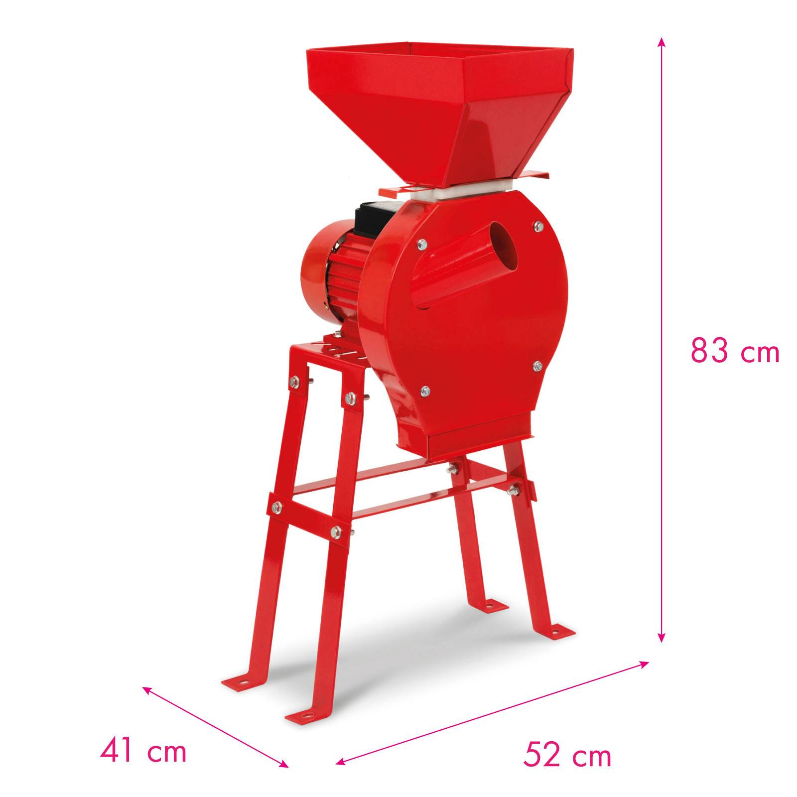 EBERTH Getreidemühle elektrisch 1100W, Schrotmühle 240 kg/h mit Edelstahlklinge, 4 Siebe, Untergestell-2