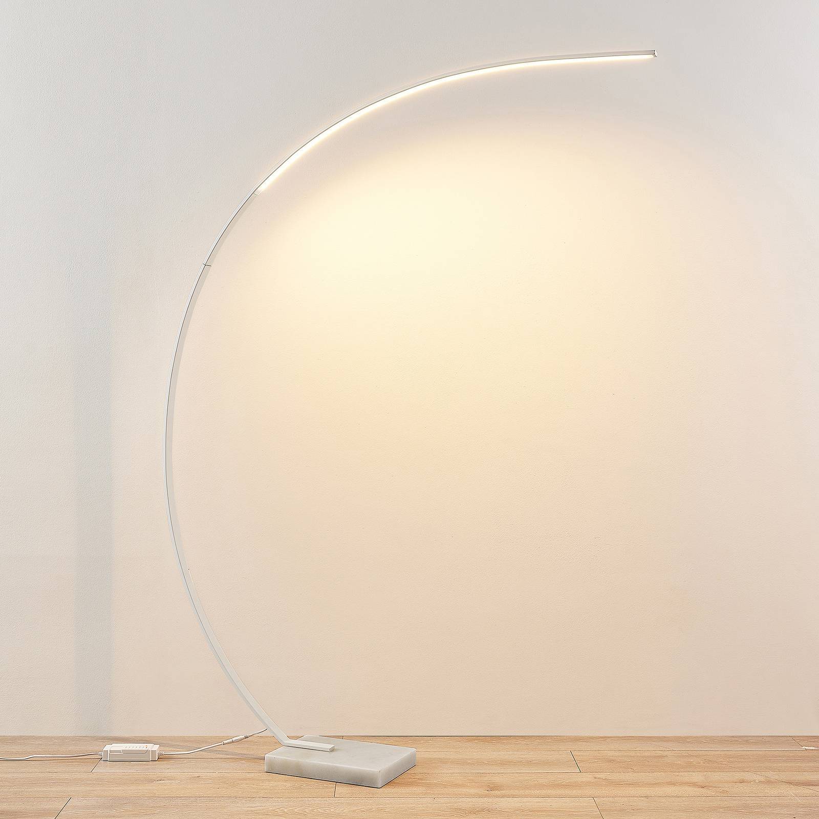 Lindby LED Stehlampe (Bogenleuchte) 'Kendra' in weiß aus Metall-4