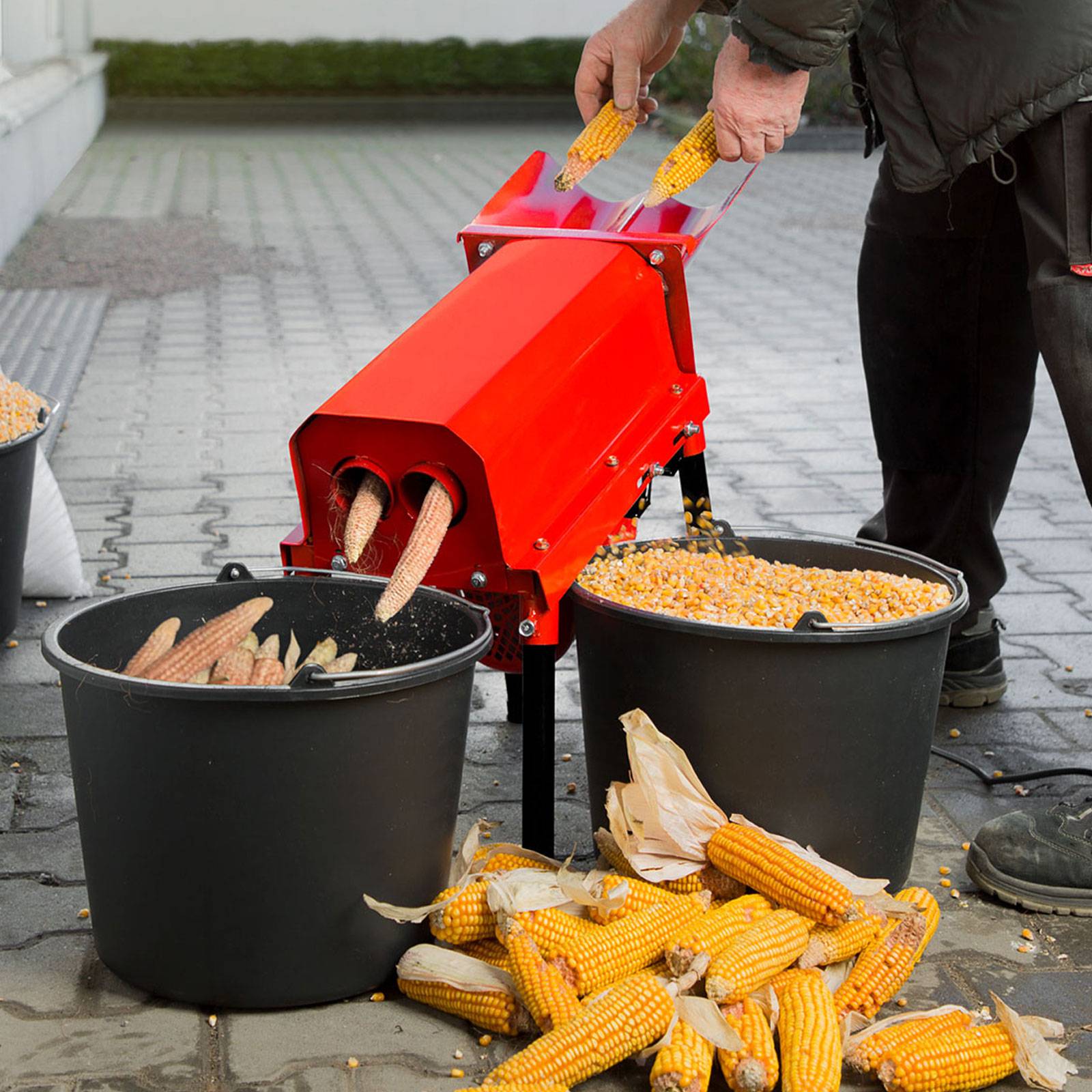 EBERTH Maisentkörner elektrisch 750W, 240 kg/h, automatischer Maisrebler mit Untergestell-3
