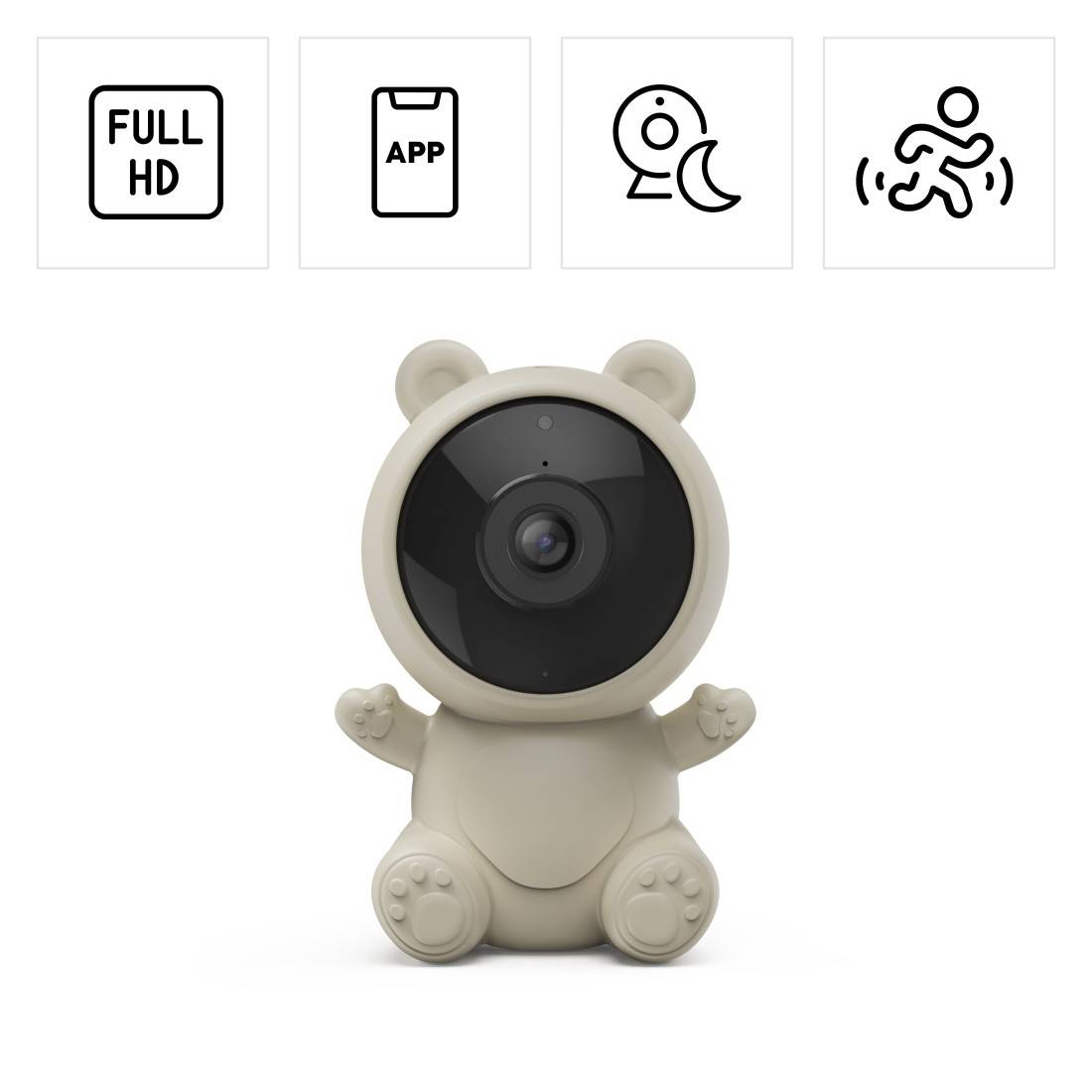 hama 00176673 WLAN Babyphone mit Kamera u. App, Nachtsicht, Gegensprechen, Temperatur-1