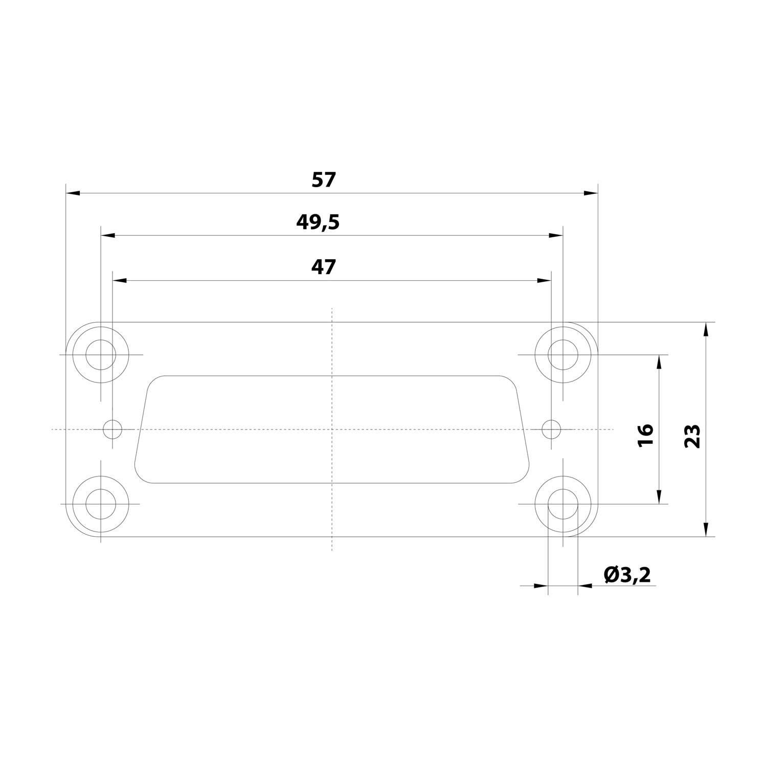 Symbolbild für Adapterplatte Han 10A - D-Sub 25 | HARTING | Serie 43 | Heavy Duty Connector