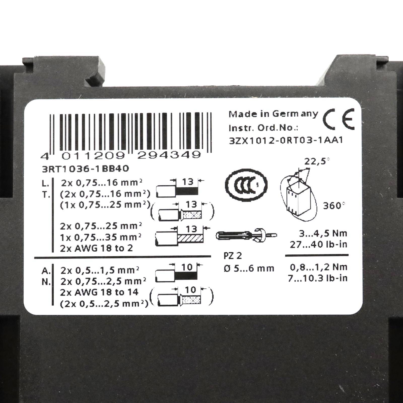 Siemens Schütz 3RT1036-1BB40 24V OVP-1