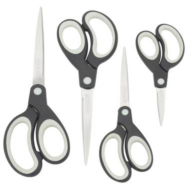 RAPESCO Allzweckschere Soft Grip, schwarz/grau, 4er Set