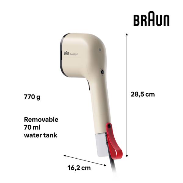 GS 3012, Tragbare Dampfbürste, 0,07 l, 0,5 min, Beige, Tasten, Handschalter