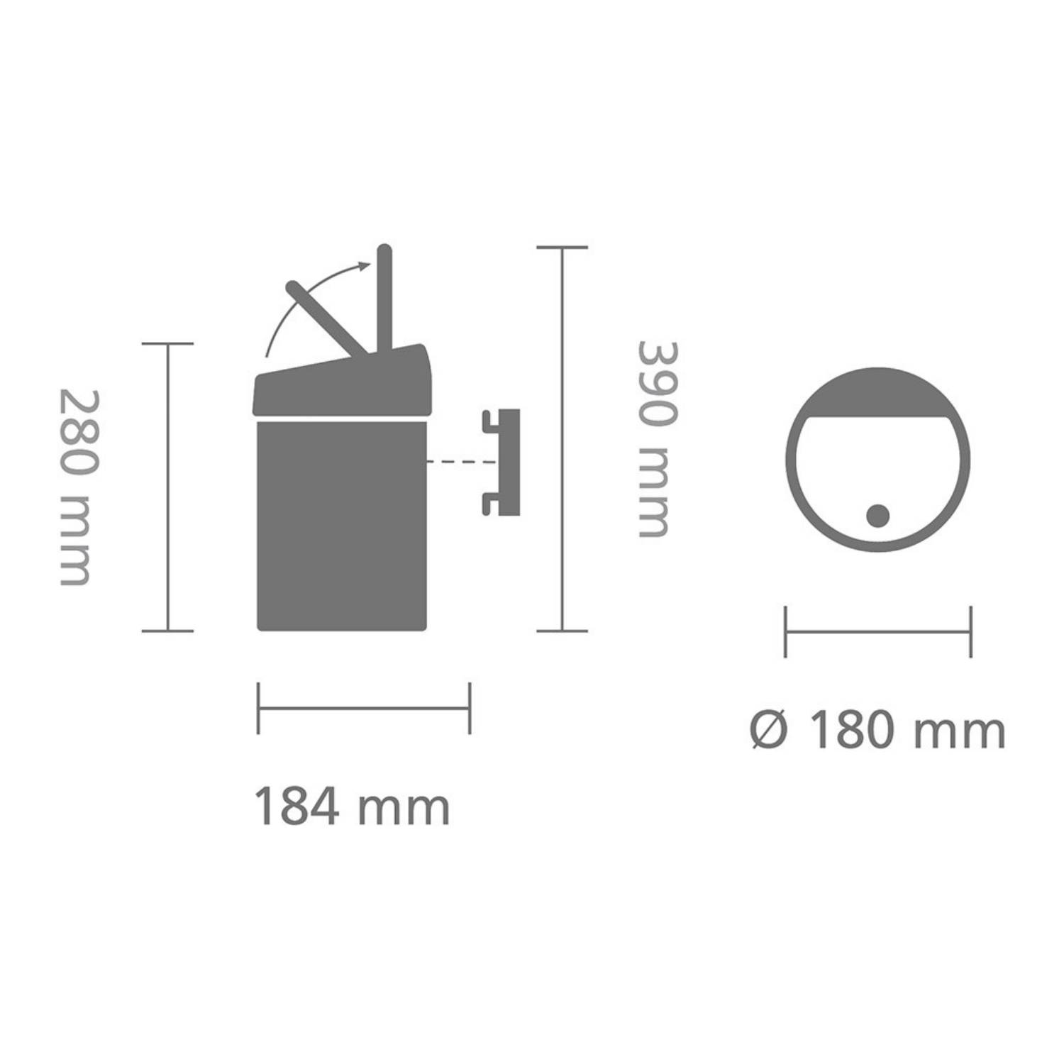 BRABANTIA - 364488 - 3 l - Rund - Kunststoff - Edelstahl - Metallisch - Weiß - Kunststoff - Manuell-0