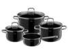 Silit Elegance Line, Schwarz, Edelstahl, Silargan, Edelstahl, Glas, Keramik, Gas, Induktion, Versiegelte Platte