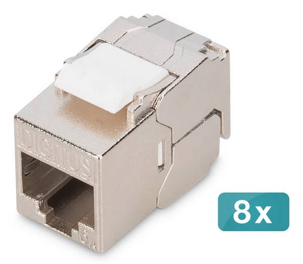 CAT 6A Kompakt-Keystone Modul, geschirmt, werkzeugfreier Montageanschluss. 8 St