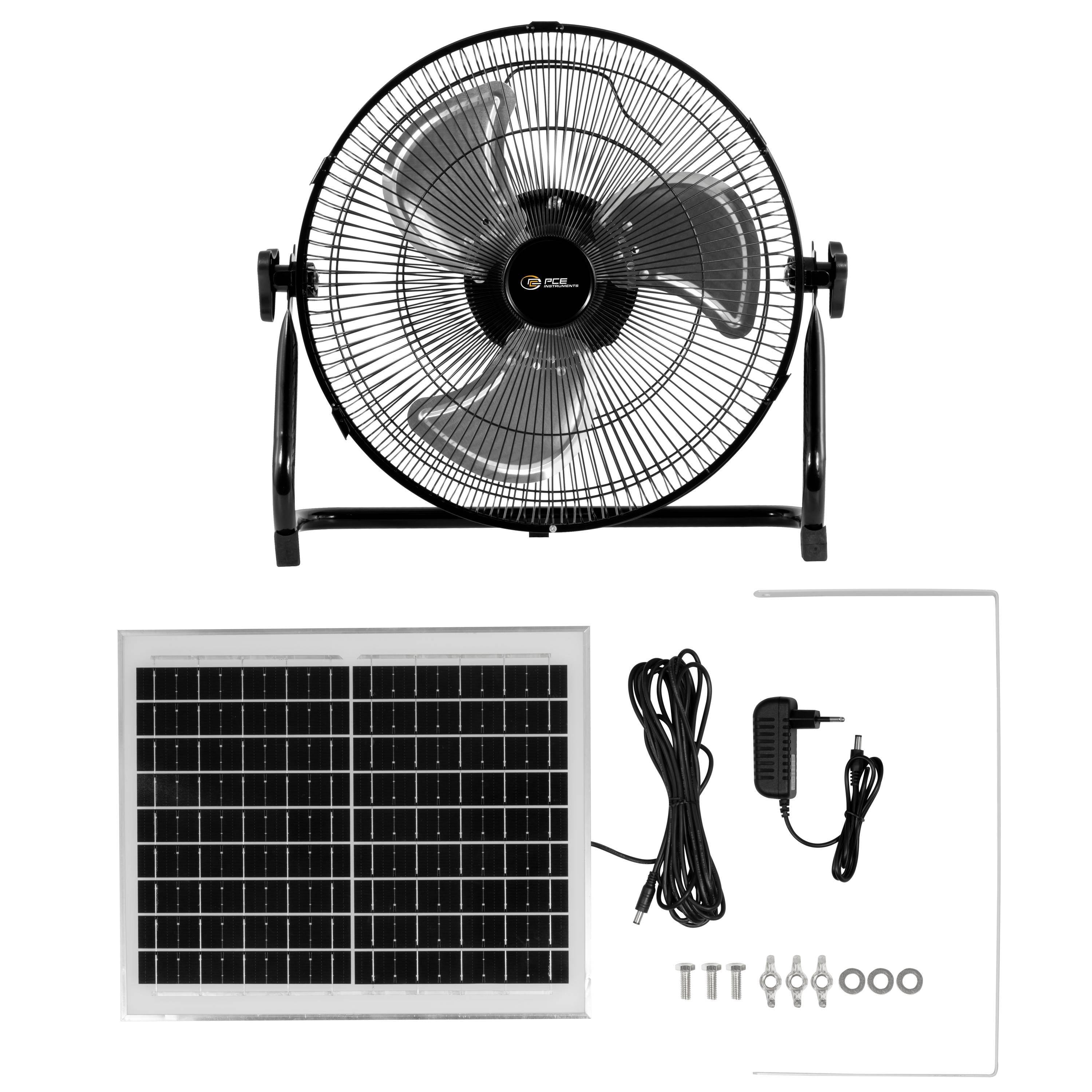 PCE Instruments Bodenventilator PCE-SV 10 |inkl. Solarpanel und Akkubetrieb |2 Stufen |10W Leistung |6-10h Betriebszeit-3