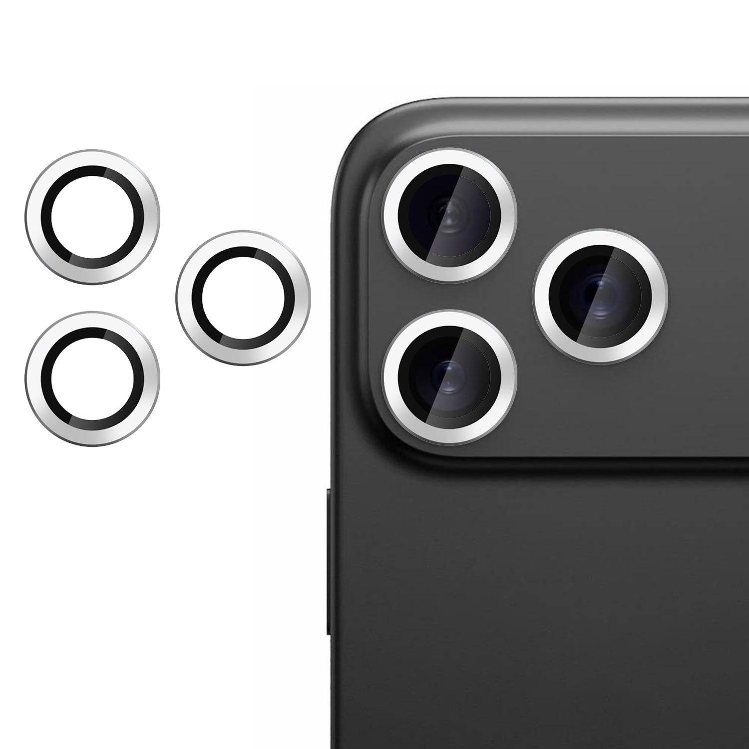 9H Kamera Schutzglas für Apple iPhone 17 Pro Ultra Dünn Anti-Fingerprint Silber-0