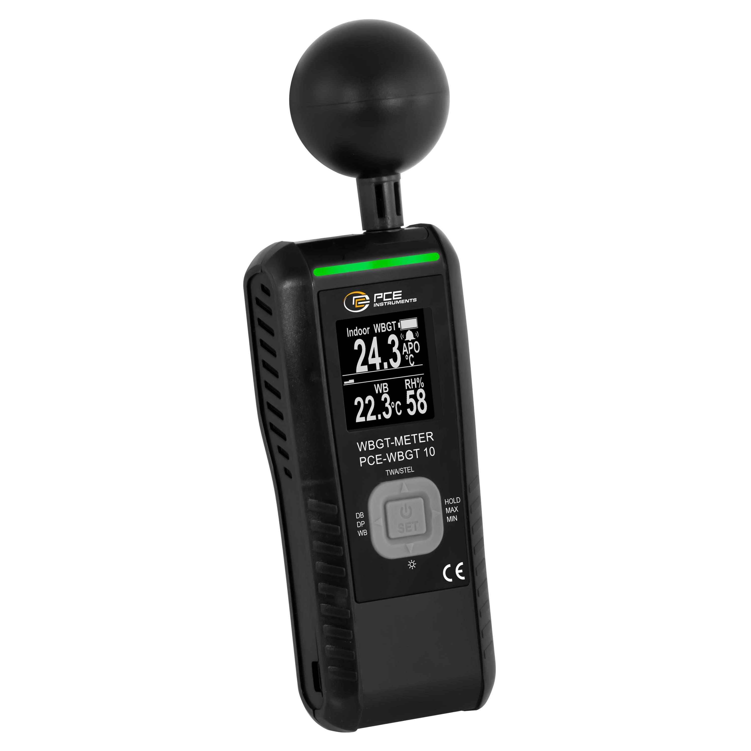 PCE Instruments PCE-WBGT 10 Luftfeuchtigkeits- und Temperaturdatenlogger 0 % rF 100 % rF Datenloggerfunktion