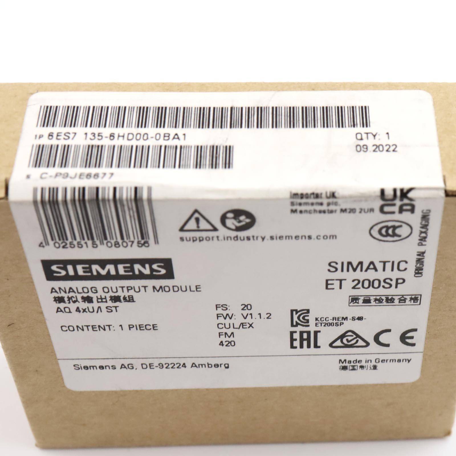 Simatic S7 ET200SP 6ES7 135-6HD00-0BA1 FS:20 FW:V1.1.2 SIE-1