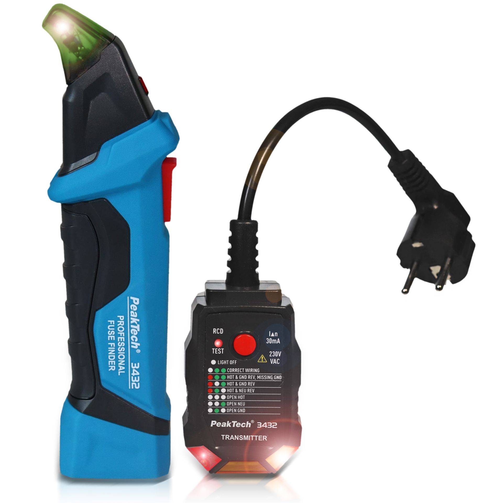 PeakTech P 3432 – Sicherungsfinder / Stromkreisdetektor mit Sender & Empfänger-0