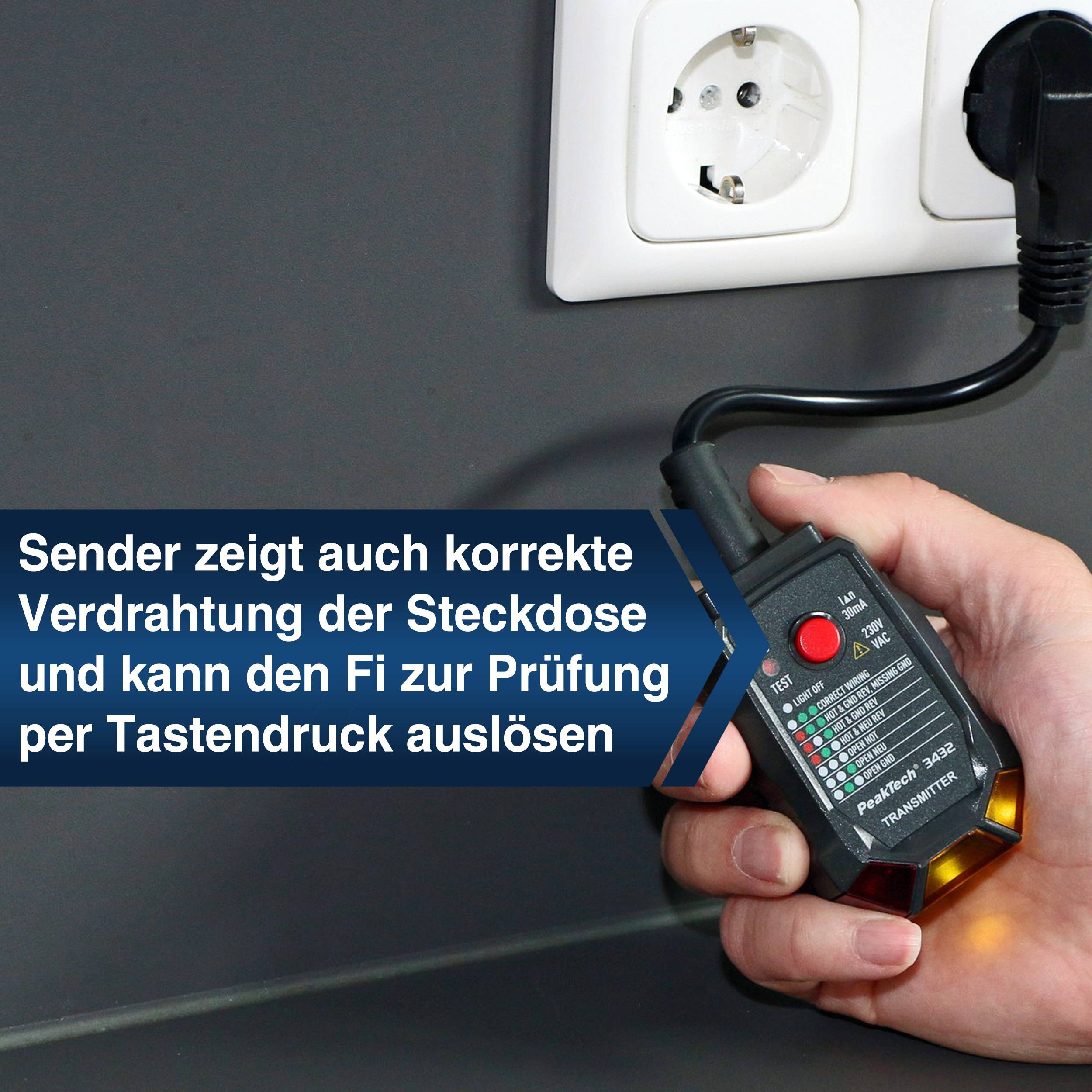 PeakTech P 3432 – Sicherungsfinder / Stromkreisdetektor mit Sender & Empfänger-4