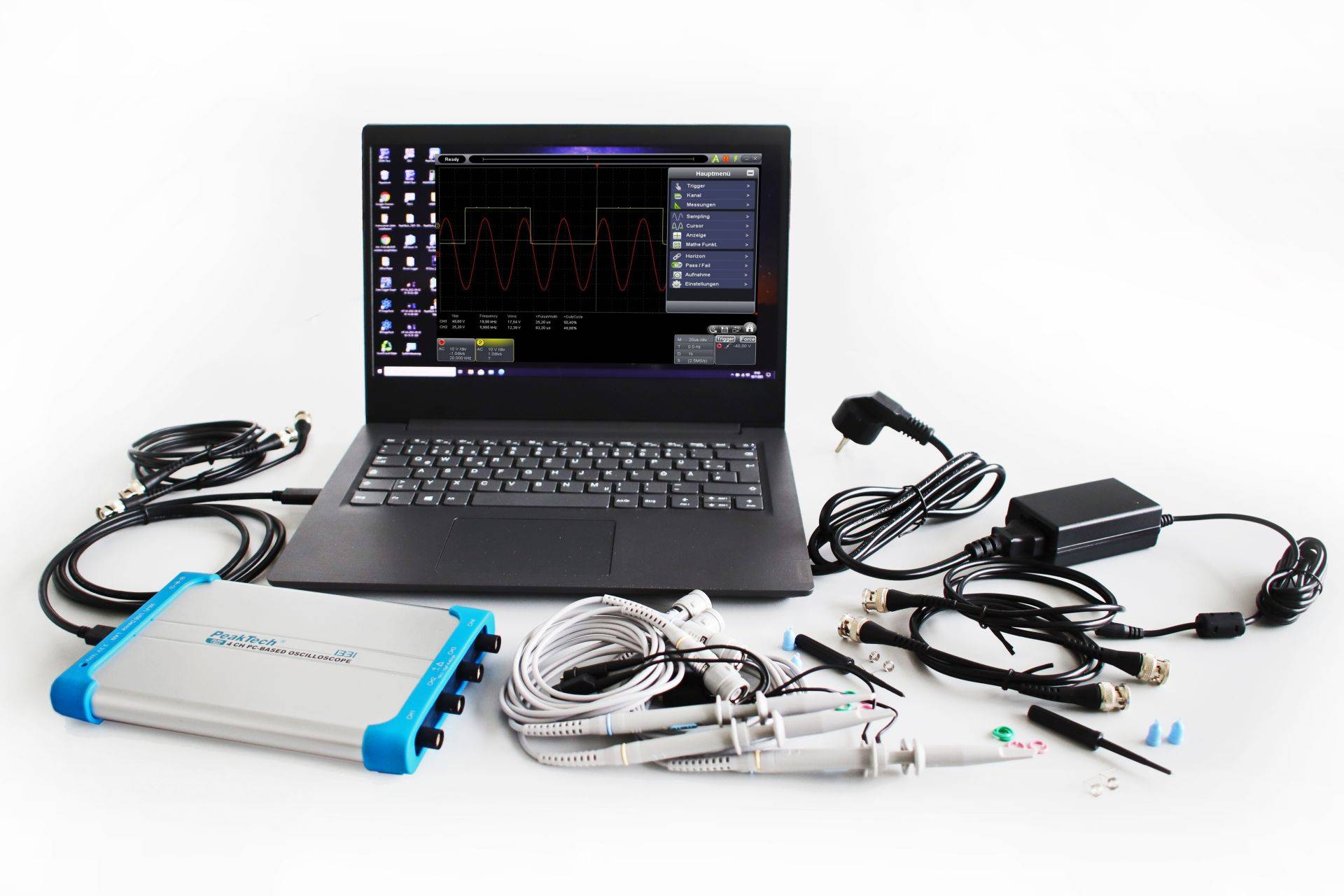 PeakTech P 1331 – 100 MHz / 4 CH ~ PC Oszilloskop-1