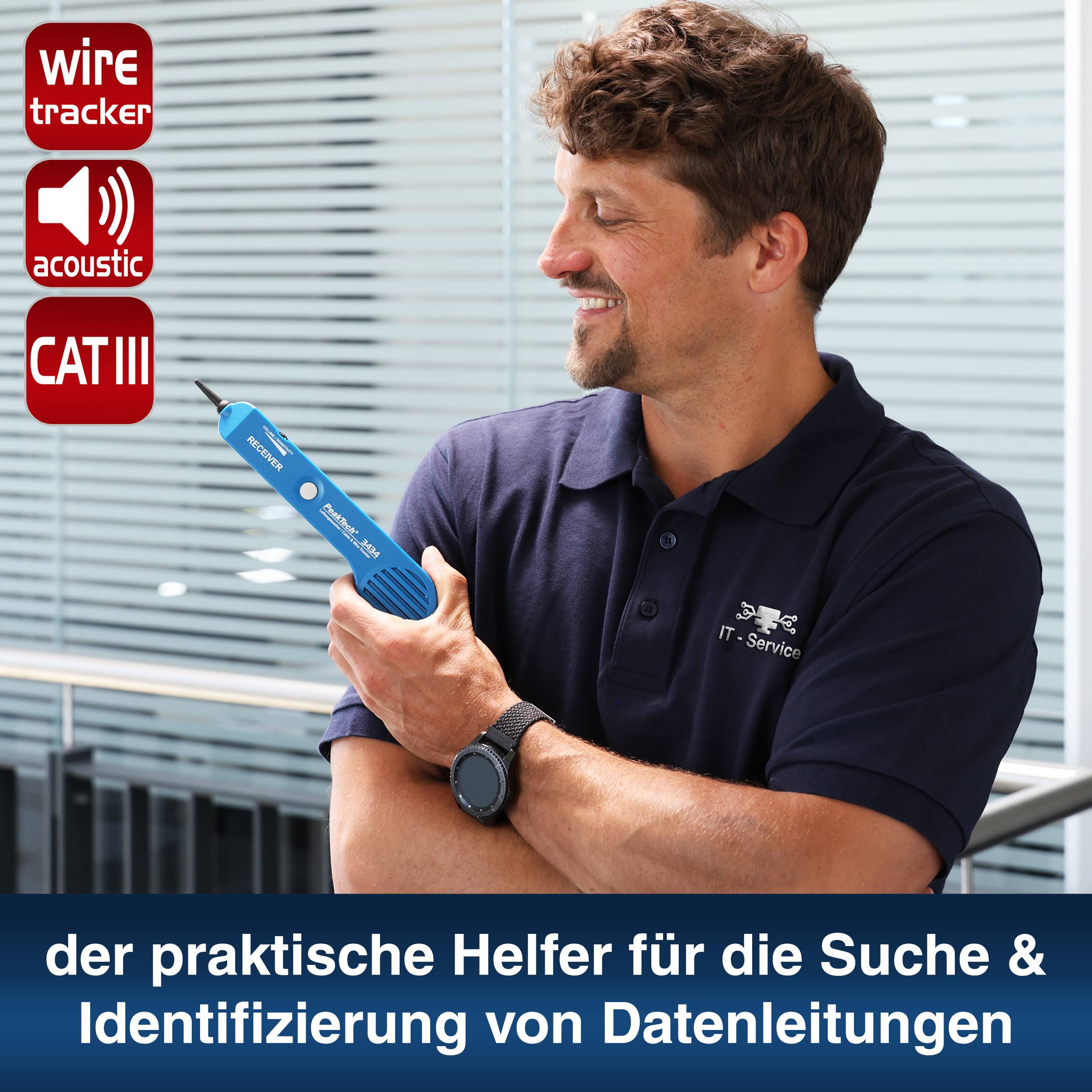 PeakTech P 3434 – Leitungssuchgerät / Stromkreisdetektor mit Sender & Empfänger-3