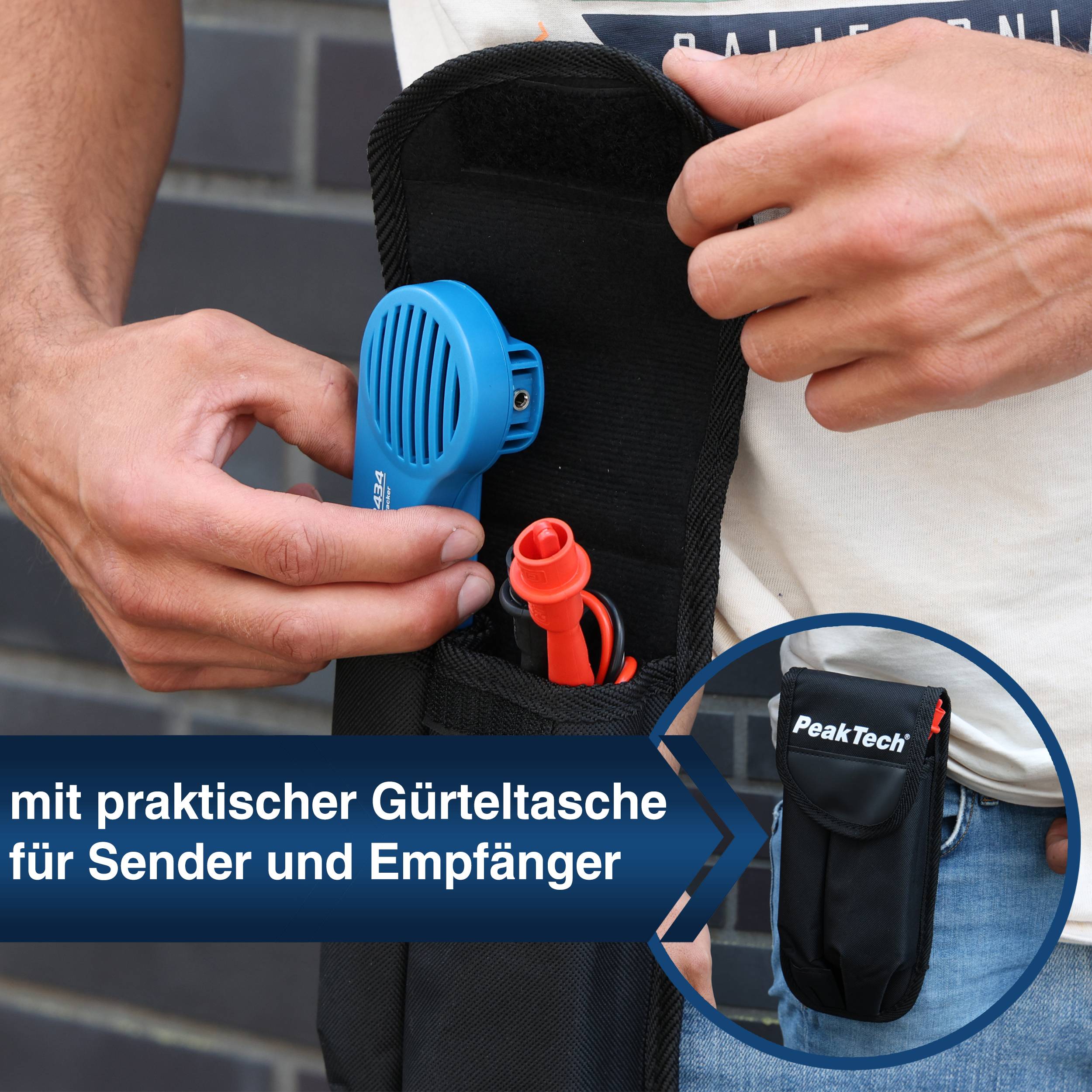 PeakTech P 3434 – Leitungssuchgerät / Stromkreisdetektor mit Sender & Empfänger-4