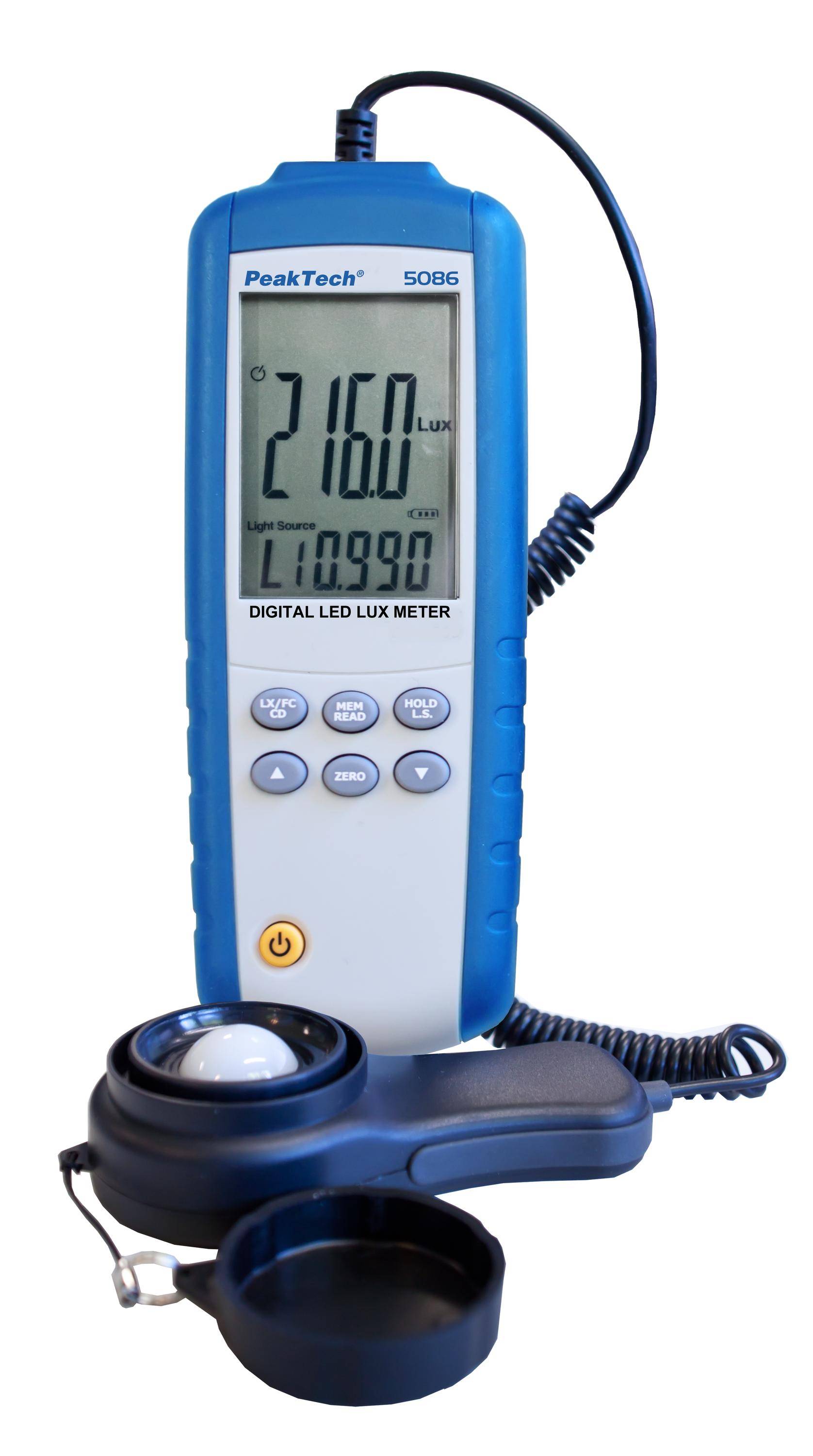 PeakTech P 5086 – Lux-Meter ~ 400.000 Counts ~ 0 ... 40/400/4000/40000/400000 Lux-0