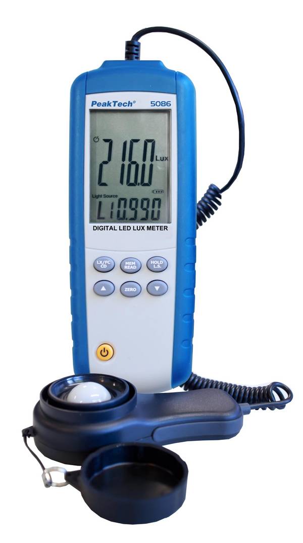 PeakTech P 5086 – Lux-Meter ~ 400.000 Counts ~ 0 ... 40/400/4000/40000/400000 Lux