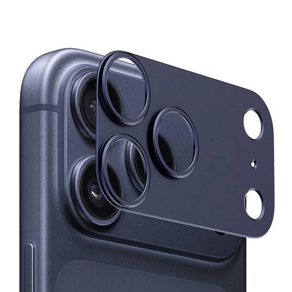 Metall Kamera Schutzring für Apple iPhone 17 Pro mit Glasabdeckung Blau