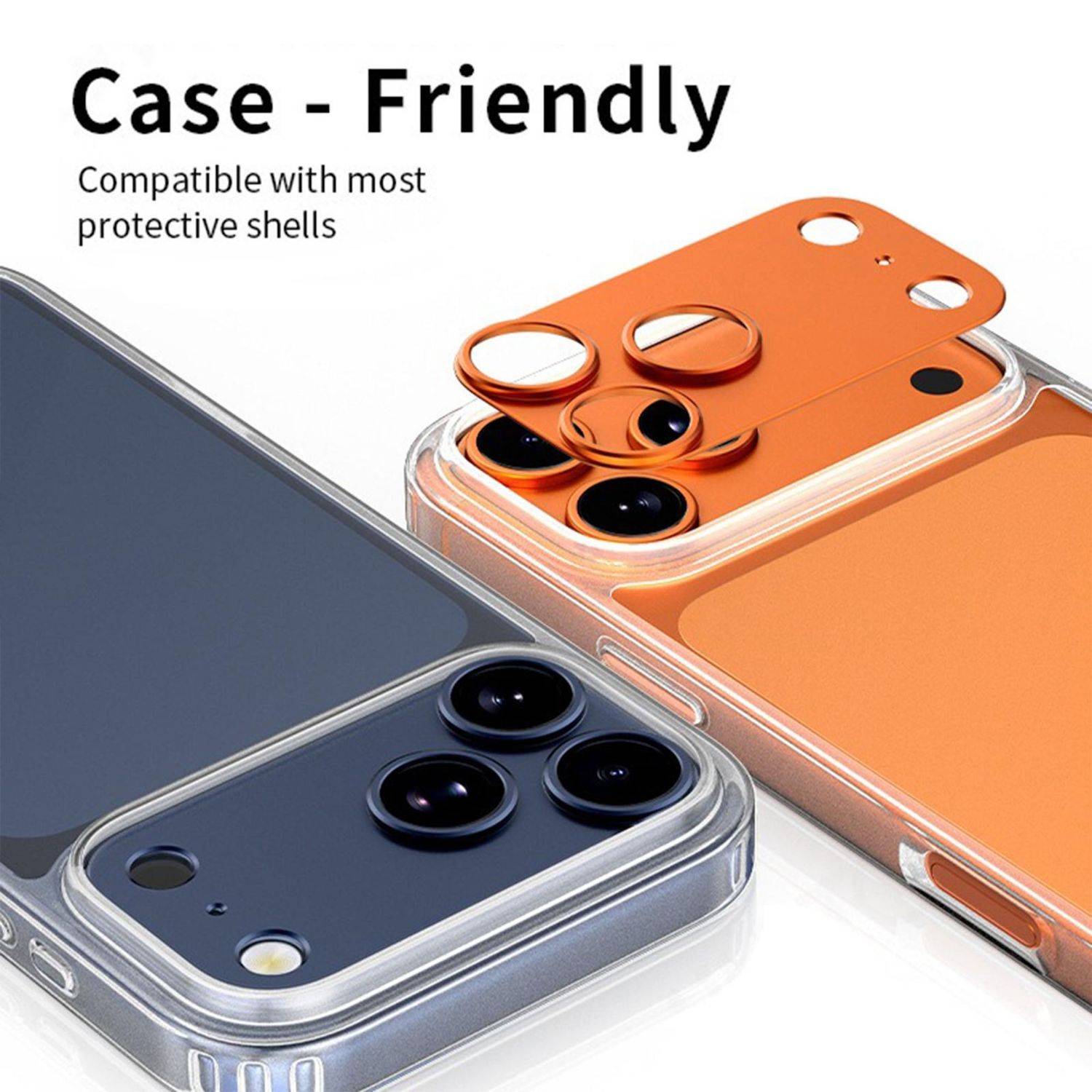 Metall Kamera Schutzring für Apple iPhone 17 Pro mit Glasabdeckung Blau-3