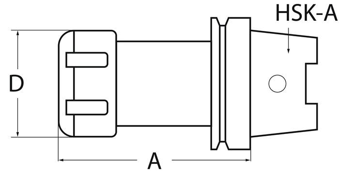 Spannzangenfutter ER DIN 69893A Spann-D.1-10mm HSK-A63 A.-L.100mm TECWERK-2