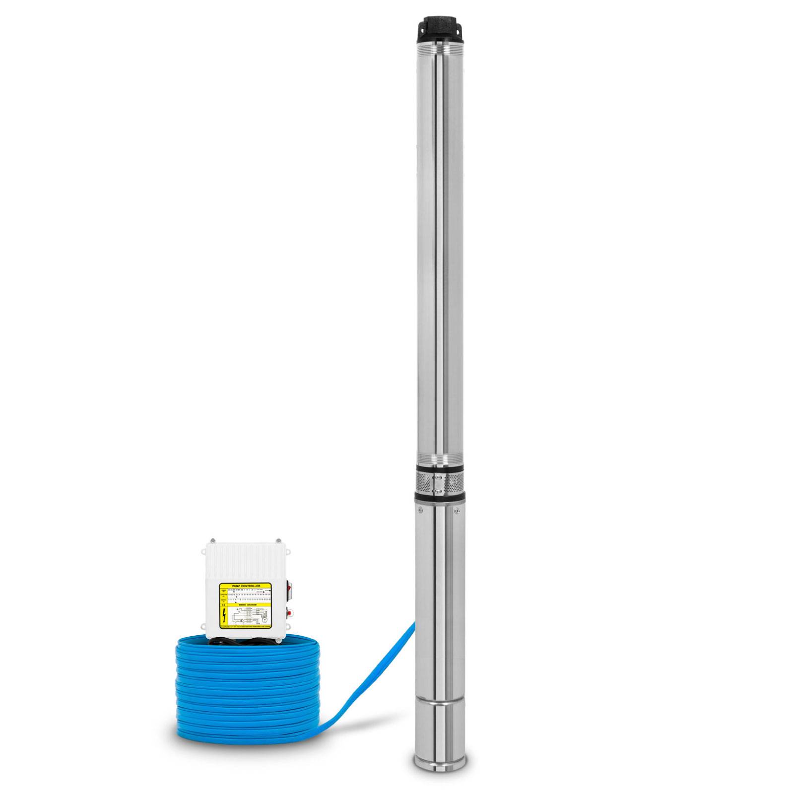 EBERTH Edelstahl Tiefbrunnenpumpe 4 Zoll, 2200W Brunnenpumpe elektrisch, 112m Förderhöhe, 20m Kabel-0