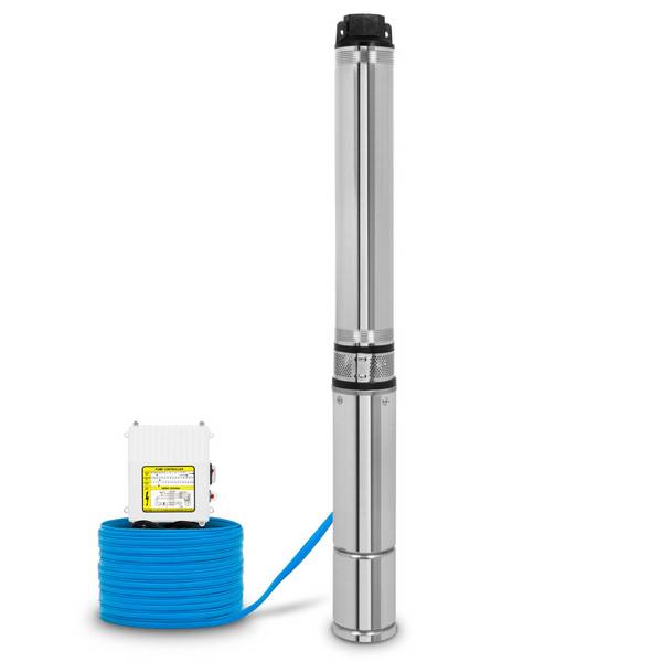 EBERTH Edelstahl Tiefbrunnenpumpe 4 Zoll, 750W Brunnenpumpe elektrisch, 56m Förderhöhe, 20m Kabel
