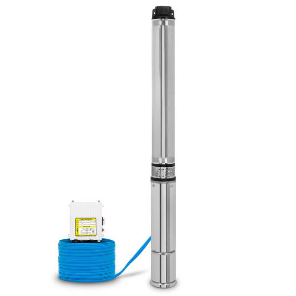 EBERTH Edelstahl Tiefbrunnenpumpe 4 Zoll, 1100W Brunnenpumpe elektrisch, 74m Förderhöhe, 20m Kabel