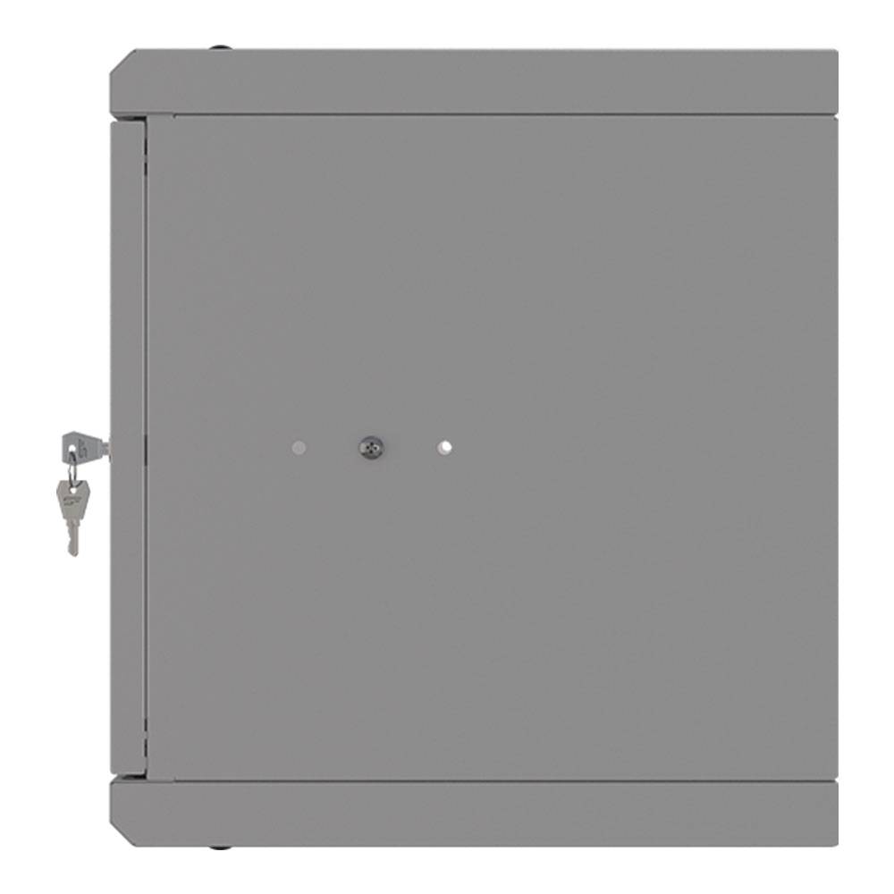 10 Zoll Netzwerkschrank für kleine Datennetz-Unterverteilung - 6 HE - 300 mm Tiefe - Sichttür - Schloss - lichtgrau-3
