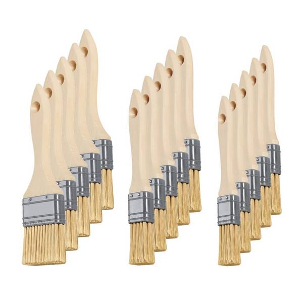Flachpinsel Set 15 teilig Basic Pinsel Set mit 5x 20 mm + 5x 25 mm + 5x 35 mm Breite