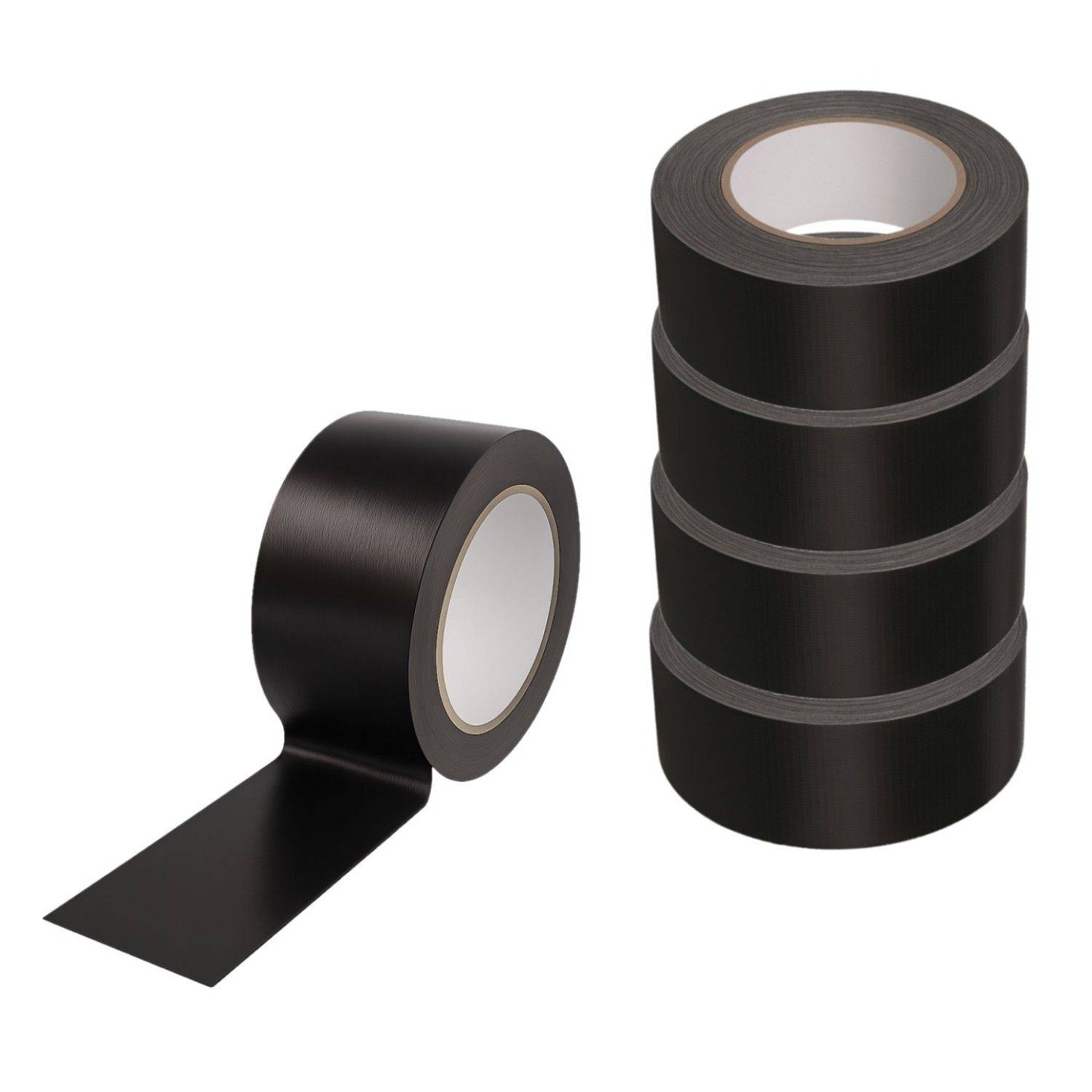 5x Gewebeband 50 m x 48 mm schwarz Panzertape Reparaturband Steinband-0