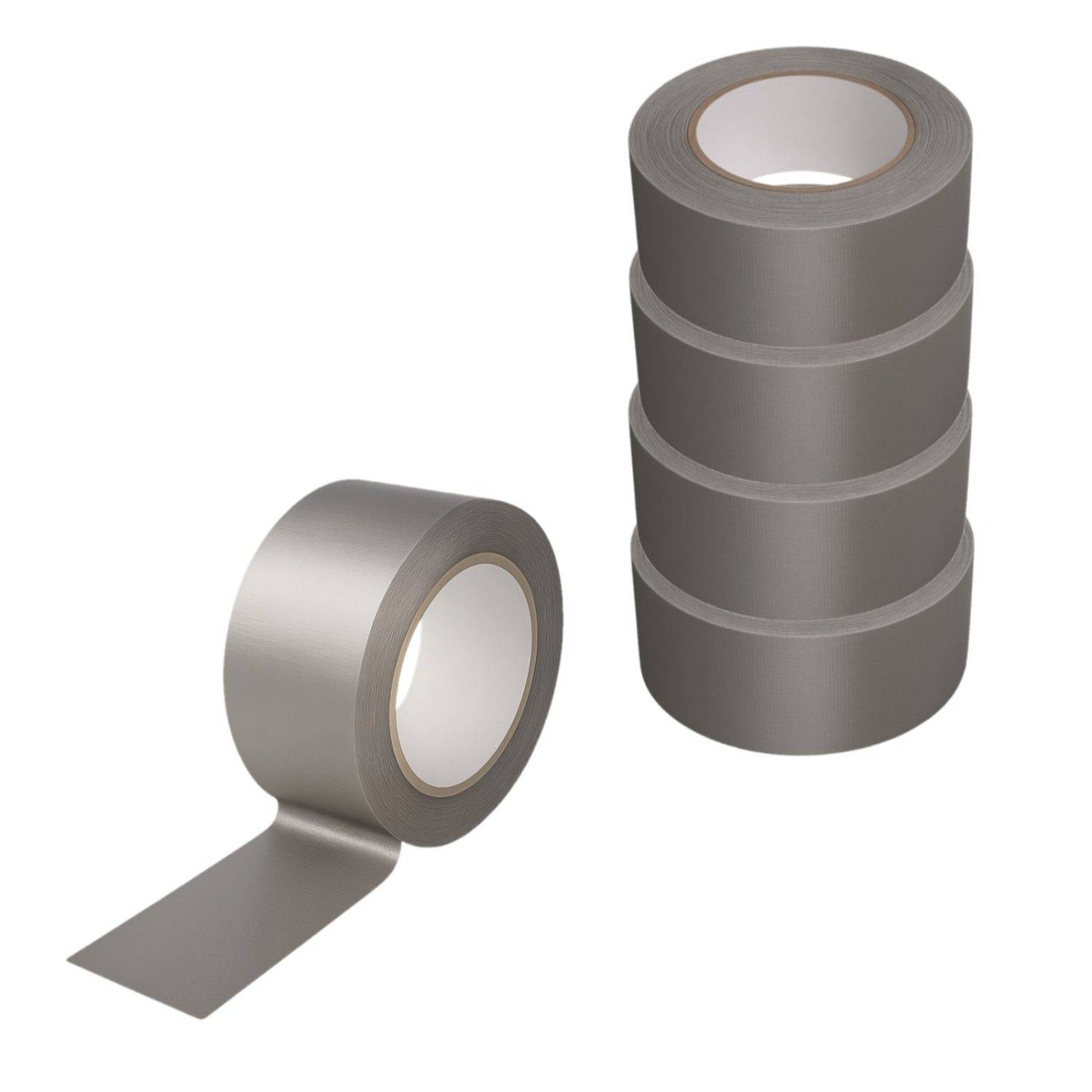 5x Gewebeband 50 m x 48 mm silber Panzertape Reparaturband Steinband-0
