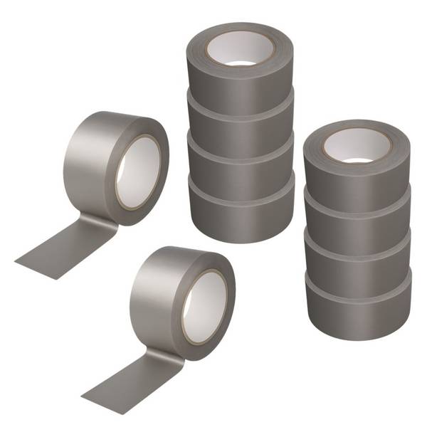 10x Gewebeband 50 m x 48 mm silber Panzertape Reparaturband Steinband