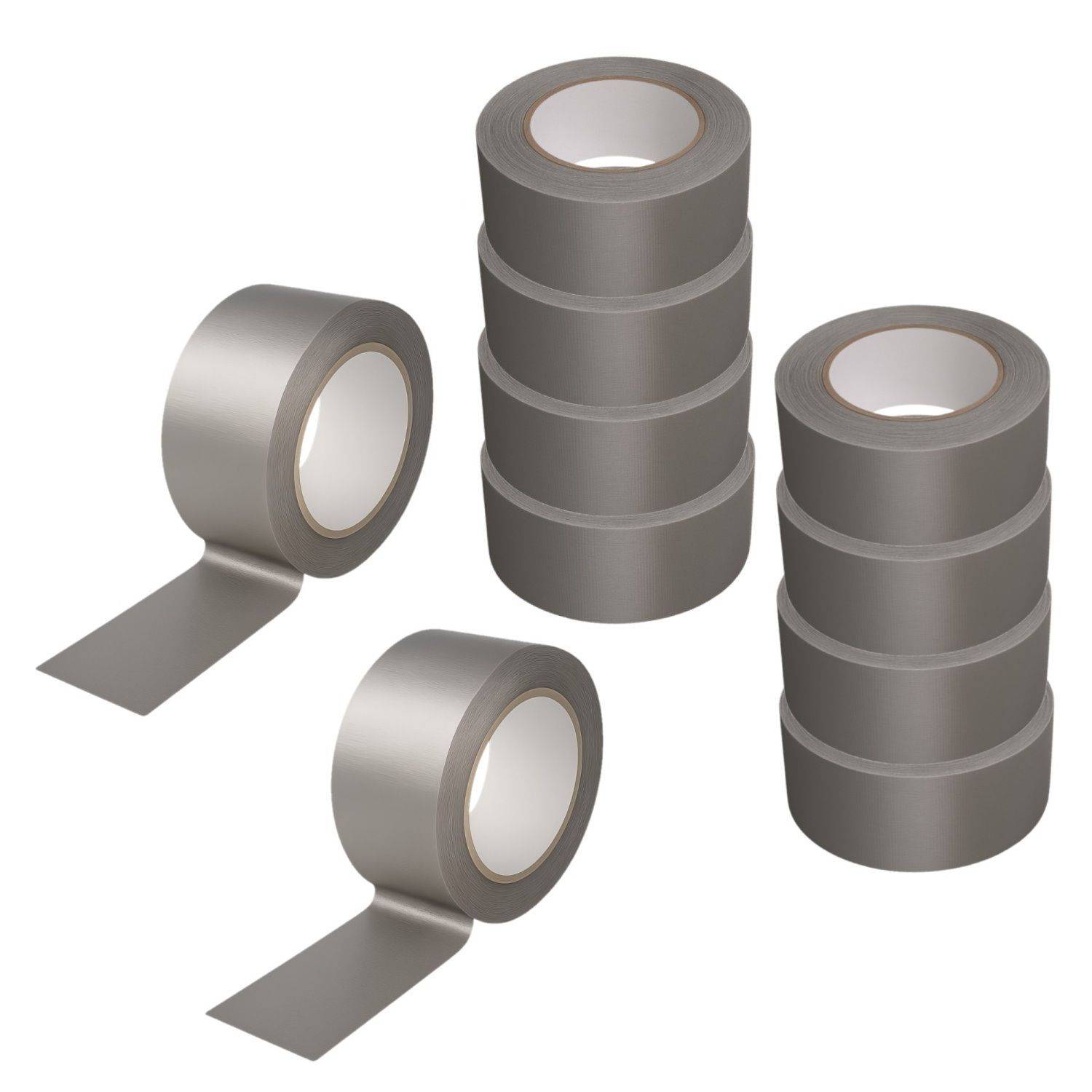 10x Gewebeband 50 m x 48 mm silber Panzertape Reparaturband Steinband-0